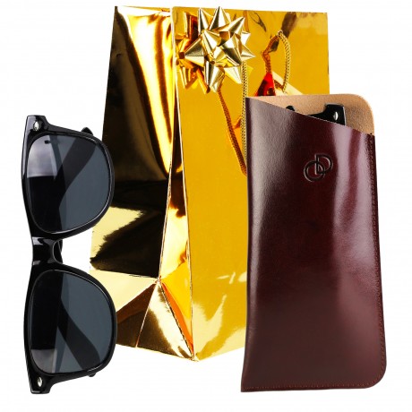 PACK Etui Lunette "CLASSIC" 100% CUIR, étui à lunettes de vue, étui cuir véritable 17 x 8,5 cm - Cordon et Chiffon