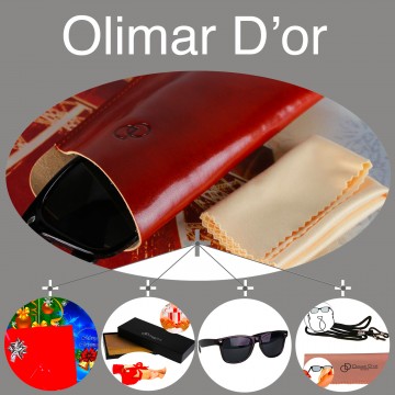 PACK Etui Lunette "CLASSIC" 100% CUIR, étui à lunettes de vue, étui cuir véritable 17 x 8,5 cm - Cordon et Chiffon