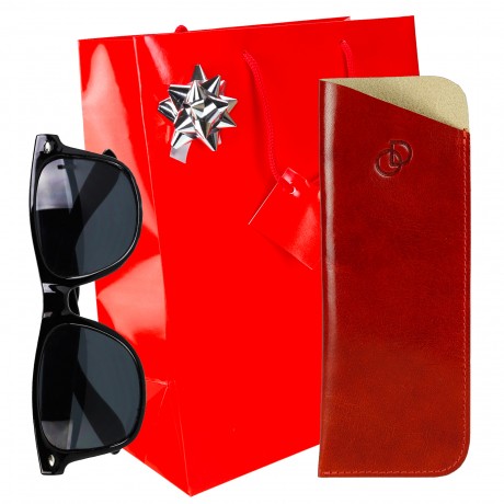 Pack Cadeau Noel "CLASIK n°1" 100% CUIR, étui à lunettes + lunettes + accessoires + emballage