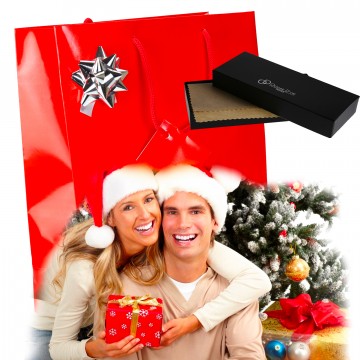 Pack Cadeau Noel "CLASIK n°1" 100% CUIR, étui à lunettes + lunettes + accessoires + emballage