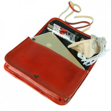 Pochette étui iPhone Smartphone "Go-Mobile" 100% CUIR, étui pour le téléphone, baladeur Cuir Véritable 15,5 x 10 cm