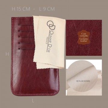 Housse iPhone, étui universelle cuir véritable "OD-ipho" 15x9 cm