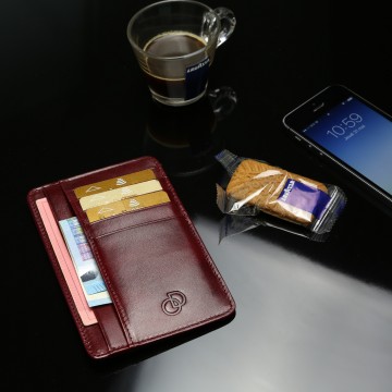 Portefeuille "SLIMI1" type étui cuir véritable TRAVEL-CITY 14x9 cm