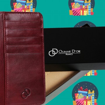 Portefeuille "SLIMI1" type étui cuir véritable TRAVEL-CITY 14x9 cm