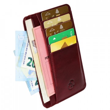 Portefeuille "SLIMI1" type étui cuir véritable TRAVEL-CITY 14x9 cm