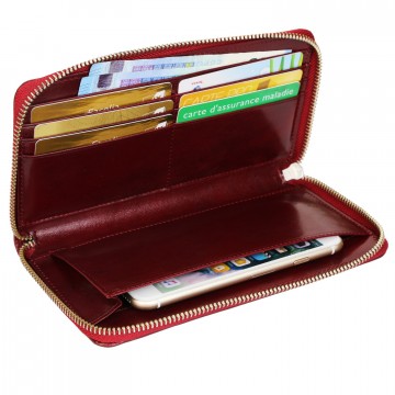 Grand portefeuille femme cuir "WIT-IPHO1" poche iPhone integré 20x11cm