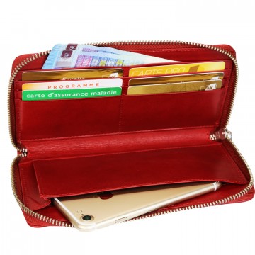 Grand portefeuille femme cuir "WIT-IPHO1" poche iPhone integré 20x11cm