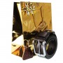 Ceinture en cuir marron, ajustable 120 cm + Emballage + Porte-clés / Cadaeu pour homme
