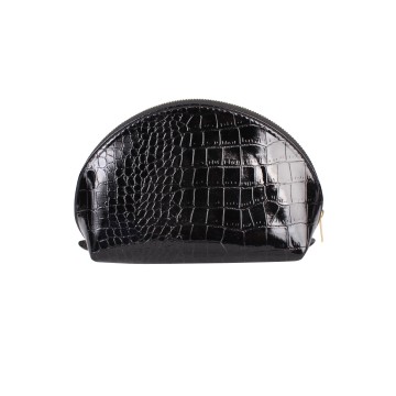 Grande trousse de voyage toillete cosmétique Cuir noir UNISEXE N°112