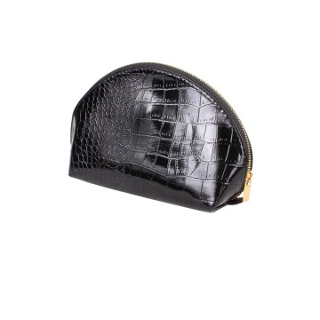 Grande trousse de voyage toillete cosmétique Cuir noir UNISEXE N°112