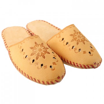 Chaussons sandales pour femme cuir naturel JANEX33
