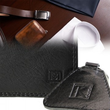 Grand portefeuille homme / Portefeuille pas chers simili noir N3057 format Carte grise