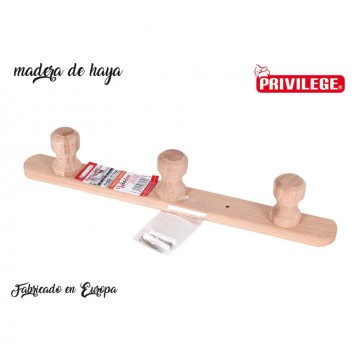 cintre 3 boutons en bois 37x4,5x6cm en bois