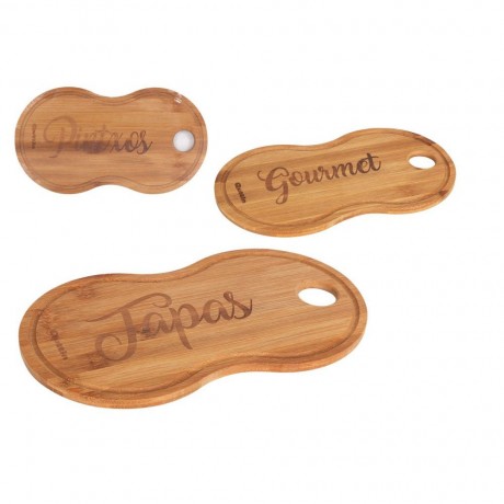 Tapas de table en bambou 27x15cm 3suits Quttin