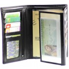 GRAND CLASSIQUE Portefeuille en cuir NOIR N1328 - Grand Portefeuille Homme PACK cadeau Noël. une fête. un anniversaire