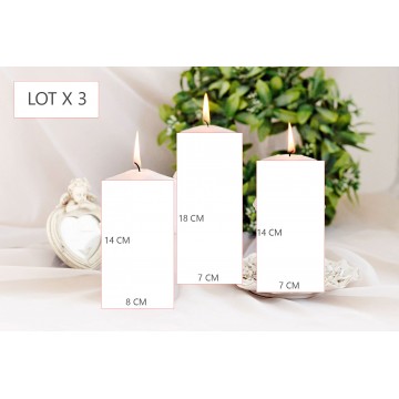 Bougies "ANGELS" Lot de 3 PCS Bougies décoratives écru