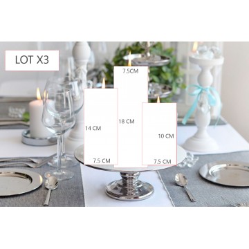 Bougies "HOMELY"Lot 3 PCS Bougies décoratives BLEU
