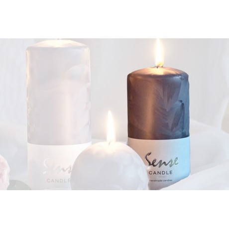 Bougie Cylindrique "SENSE" 10x7 cm GRIS