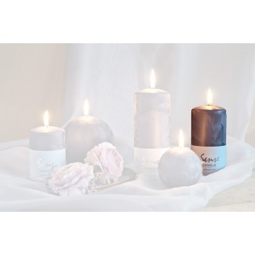 Bougie Cylindrique "SENSE" 10x7 cm GRIS