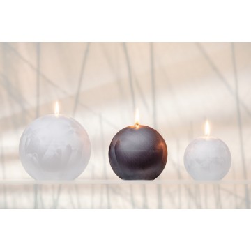 Bougie Ronde "SENSE" diamètre 10 cm GRIS