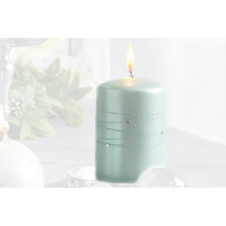 Bougie Cylindrique "ONYX" 10x7cm  VERT