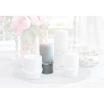 Bougie Cylindrique "LAURA" 14x7 cm GRIS