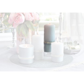 Bougie Cylindrique "LAURA" 18x7 cm GRIS