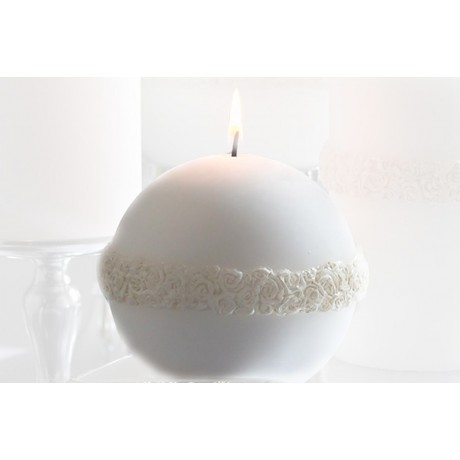 Bougie Ronde CANDLE Mariage  diamètre 10 cm BLANC