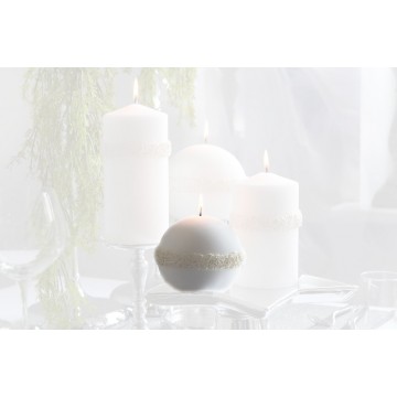 Bougie Ronde CANDLE Mariage  diamètre 10 cm BLANC