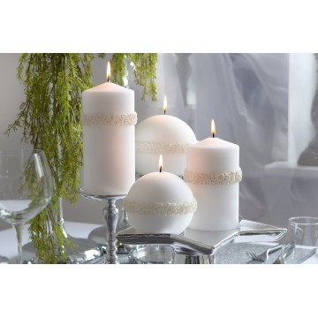 Bougie Ronde CANDLE Mariage  diamètre 10 cm BLANC