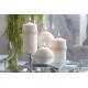 Bougie Ronde CANDLE Mariage  diamètre 12 cm BLANC
