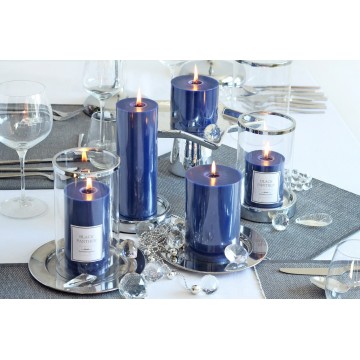 Bougie Cylindrique  "GLASS SCENTED0 CANDLE" 13x7 cm BLEU