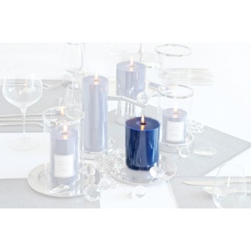 Bougie Cylindrique  "GLASS SCENTED0 CANDLE" 13x7 cm BLEU