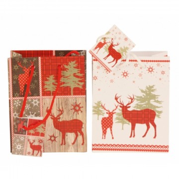 Sac cadeau cerf Xmas 11,4 x 6 x 14,6 cm