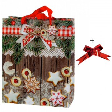 Sac de Noël "biscuits de Noël" 26x32x12cm