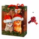 Sac de Noël chats avec Bonnet de Noel 26x32x12
