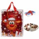 Sac cadeau de Noël "renne drôle" 26x32
