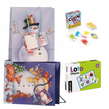 Sac cadeau avec bonhomme de neige 18x10,2x23cm, 2