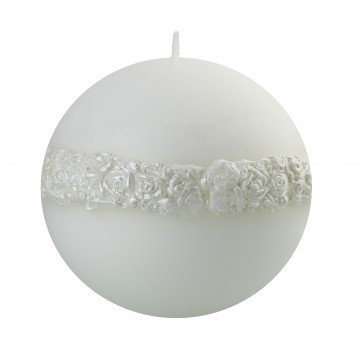 Bougie Ronde CANDLE Mariage  diamètre 12 cm BLANC