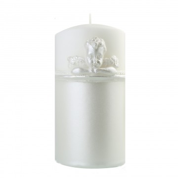 Bougie"ANGELS" 18x7 cm  1 Bougie décorative BLANC
