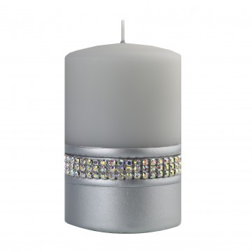 Bougie Cylindrique "LAURA" 14x7 cm GRIS