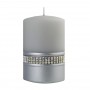 Bougie Cylindrique "LAURA" 14x7 cm GRIS
