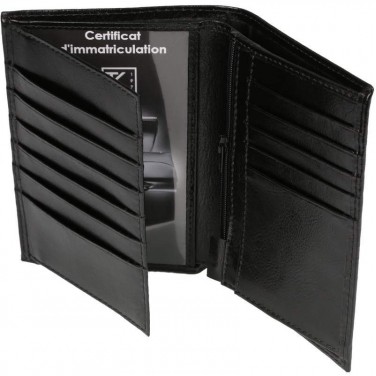 BEST-SELLER TK01 - Portefeuille cuir noir / Portefeuille homme / 15x11