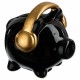 1 TIRELIRE COCHON CERAMIQUE METALLISE 9 X 8 CM