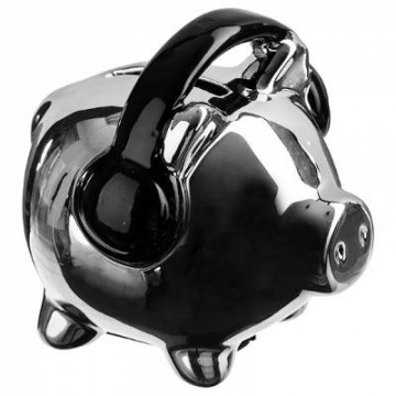 1 TIRELIRE COCHON CERAMIQUE METALLISE 9 X 8 CM