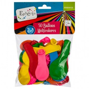 50 Ballons gonflables EPHERIA multicolores