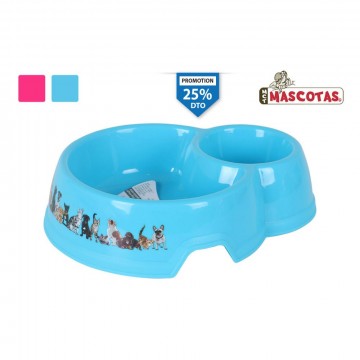 mangeoire double pet deco 750ml mct pet