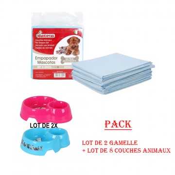 mangeoire double pet deco 750ml mct pet