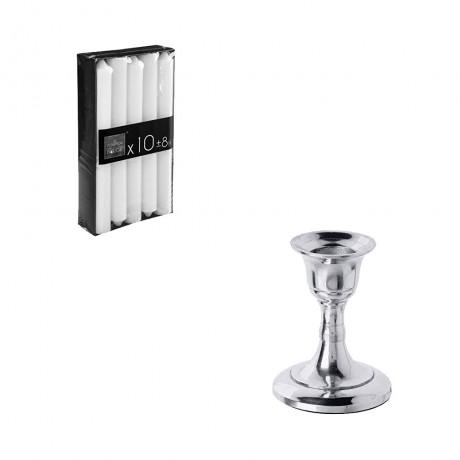 bougie btnx10 blanc 54g 2.1x20, blanc