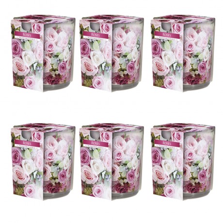 Bougie parfumée 120g cire 7x8cm 22h ROSE